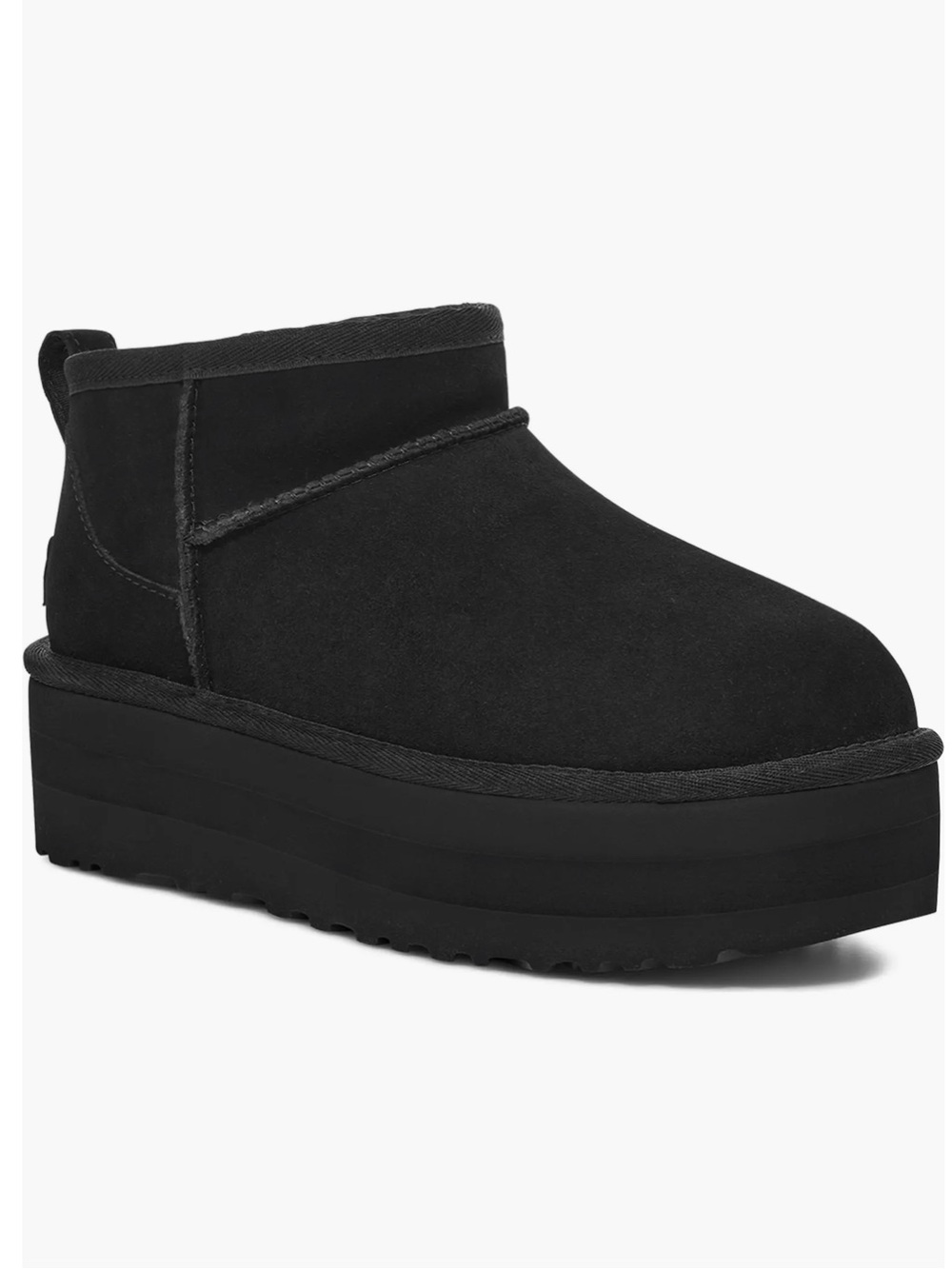 UGG Classic Ultra Mini Platform Boots Black Suede Women’s Size 7